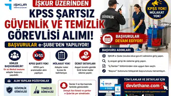 İŞKUR Üzerinden KPSS Şartsız Güvenlik ve Temizlik Görevlisi Alımı! Başvurular e-Şube’den Yapılıyor
