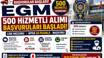 EGM 500 Hizmetli Alımı Başvuruları Başladı! Lise Mezunu KPSS 60 Puanla Başvuru