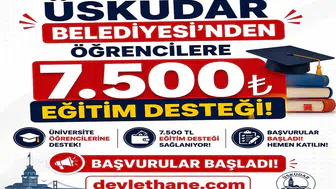 Üsküdar Belediyesi’nden Öğrencilere 7.500 TL Eğitim Desteği: Başvurular Başladı