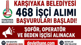 Karşıyaka Belediyesi 468 İşçi Alımı Başvuruları Başladı! Şoför, Operatör ve Beden İşçisi Alınacak