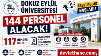 Dokuz Eylül Üniversitesi 144 Personel Alacak! 117 Hemşire Dahil Mülakatsız KPSS ile Yerleştirme Yapılacak