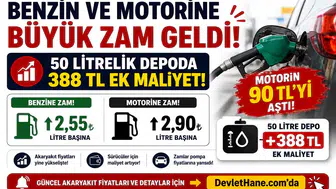 Benzin ve Motorine Büyük Zam Geldi! 50 Litrelik Depoda 388 TL Ek Maliyet, Motorin 90 TL’yi Aştı