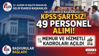 Gelir İdaresi Başkanlığı KPSS Şartsız 49 Personel Alacak: Memur ve Hizmetli Kadroları Açıldı