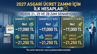 2027 Asgari Ücret Zammı İçin İlk Hesaplar: Yüzde 21, 25 ve 28 Zam Senaryosu