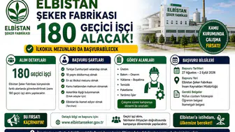 Elbistan Şeker Fabrikası 180 Geçici İşçi Alacak: İlkokul Mezunları da Başvurabilecek