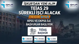 TEİAŞ 29 Sürekli İşçi Alacak: 16 İlde KPSS ve EKPSS ile Başvurular Başlıyor