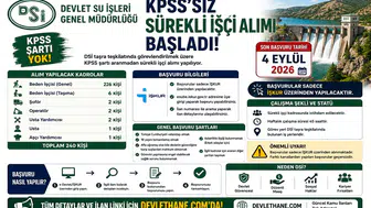 DSİ KPSS’siz Sürekli İşçi Alımı Başladı: İŞKUR’dan Başvuru İçin Son Gün 4 Eylül