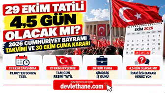 29 Ekim Tatili 4,5 Gün Olacak mı? 2026 Cumhuriyet Bayramı Takvimi ve 30 Ekim Cuma Kararı