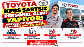 Toyota KPSS Şartsız Personel Alımı Yapıyor! Tecrübeli ve Tecrübesiz Adaylara 3 Farklı İş Fırsatı