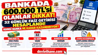 Bankada 600 Bin TL'si Olanlar Dikkat! 32 Günlük Faiz Getirisi Hesaplandı: Hangi Banka Ne Kadar Kazandırıyor?