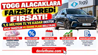 Togg Alacaklara Faizsiz Kredi Fırsatı! 1,5 Milyon TL'ye Kadar Destek: Aylık Taksitler ve Ödeme Planı Belli Oldu