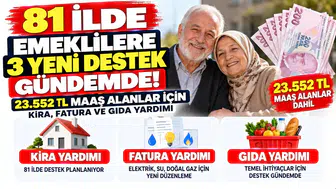 81 İlde Emeklilere 3 Yeni Destek Gündemde! 23.552 TL Maaş Alanlar İçin Kira, Fatura ve Gıda Yardımı
