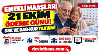 Emekli maaşlarında 21 Ekim ödeme günü: SSK ve Bağ-Kur emeklileri Ekim 2026 maaşlarını ne zaman alacak