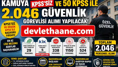 Kamuya 2 Bin 46 Güvenlik Görevlisi Alımı Başladı: KPSS’siz ve 50 KPSS ile Başvuru Fırsatı