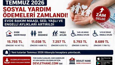 Temmuz 2026 Sosyal Yardım Ödemeleri Zamlandı! Evde Bakım Maaşı, SED, Yaşlı ve Engelli Aylıkları Artırıldı