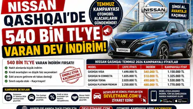 Nissan Qashqai'de 540 Bin TL'ye Varan Dev İndirim! Temmuz Kampanyası Otomobil Alacakların Gündeminde