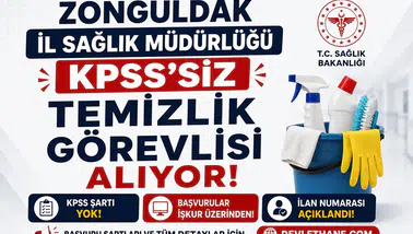 Zonguldak İl Sağlık Müdürlüğü KPSS’siz Temizlik Görevlisi Alıyor! İŞKUR İlan Numarası ve Başvuru Şartları