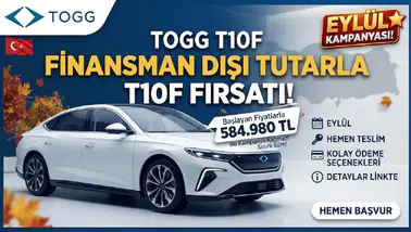 Togg’dan Eylül Kampanyası! 584 Bin 980 TL’den Başlayan Finansman Dışı Tutarla T10F Fırsatı