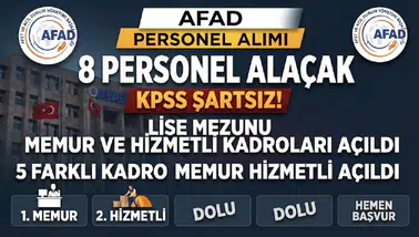 AFAD KPSS Şartsız 8 Personel Alacak: Lise Mezunu Memur ve Hizmetli Kadroları Açıldı