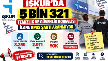 İŞKUR'da 5 Bin 321 Temizlik ve Güvenlik Görevlisi İlanı: KPSS Şartı Aranmıyor