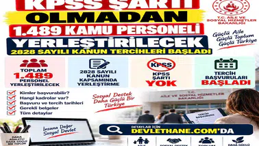KPSS Şartı Olmadan 1.489 Kamu Personeli Yerleştirilecek: 2828 Sayılı Kanun Tercihleri Başladı