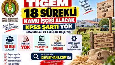 TİGEM 18 Sürekli Kamu İşçisi Alacak: KPSS Şartı Yok, Başvurular 21 Eylül'de Başlıyor