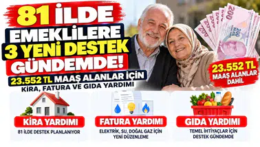 81 İlde Emeklilere 3 Yeni Destek Gündemde! 23.552 TL Maaş Alanlar İçin Kira, Fatura ve Gıda Yardımı