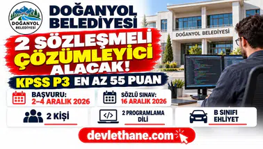 Doğanyol Belediyesi KPSS 55 puanla 2 sözleşmeli çözümleyici alacak: şartlar ve takvim