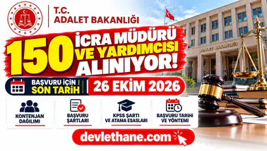 Adalet Bakanlığı 150 icra müdürü ve yardımcısı alıyor: Başvuru 26 Ekim'de bitiyor