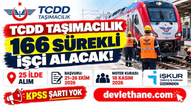 TCDD Taşımacılık 166 sürekli işçi alıyor: İl il kadrolar, şartlar ve kura tarihi