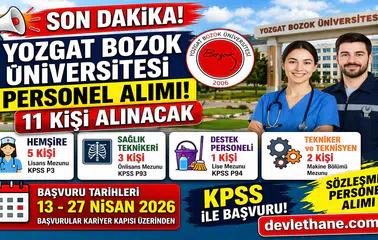 Yozgat Bozok Üniversitesi 11 Personel Alımı Yapacak! Başvurular Başladı
