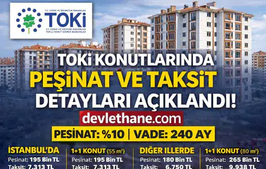 TOKİ Konutlarında Yeni Ödeme Planı Açıklandı! Peşinat ve Taksitler Netleşti