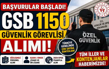 GSB 1150 Güvenlik Görevlisi Alımı Başvuruları Başladı! İşte Tüm İller, Kontenjanlar ve Başvuru Şartları