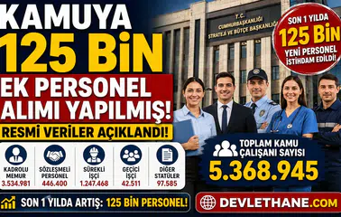 Kamuya Son 1 Yılda 125 Bin Ek Personel Alımı Yapıldı! Resmi Veriler Dikkat Çekti