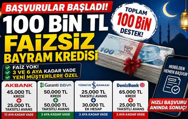 100 Bin TL Faizsiz Bayram Kredisi Başvuruları Başladı! İşte Sıfır Faizli Kredi Veren Bankalar ve Tüm Detaylar