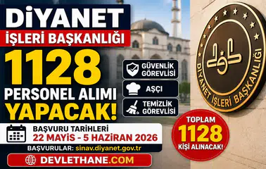 Diyanet 1128 Personel Alımı Yapacak! Güvenlik Görevlisi, Aşçı ve Temizlik Personeli Alınacak
