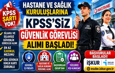 Hastane ve Sağlık Kuruluşlarına KPSS’siz Güvenlik Görevlisi Alımı Başladı! Başvurular İŞKUR’dan Yapılıyor