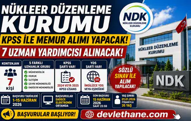 Nükleer Düzenleme Kurumu 7 Uzman Yardımcısı Alımı Yapacak! KPSS ile Memur Alımı Başvuruları Başlıyor
