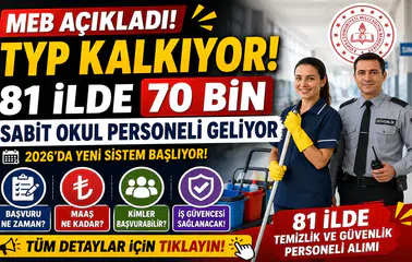 MEB’den Tarihi Karar: TYP Sistemi Sona Eriyor! 81 İlde 70 Bin Sabit Okul Personeli Alımı Yapılacak