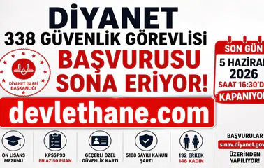 Diyanet’in 338 Güvenlik Görevlisi Alımında Son Saatler! Başvurular Bugün Sona Eriyor