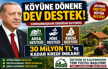 Köyüne Dönene Dev Destek! Arsa, Hibe ve 30 Milyon TL’ye Kadar Kredi İmkanı Açıklandı
