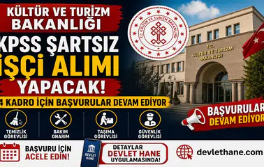 Kültür ve Turizm Bakanlığı KPSS Şartsız İşçi Alımı Yapacak! 4 Kadro İçin Başvurular Devam Ediyor
