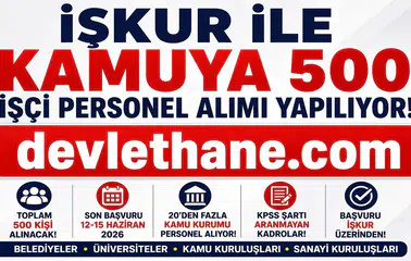 İŞKUR Üzerinden Kamuya 500 İşçi ve Personel Alımı Başladı! 20'den Fazla Kurum Personel Alacak: İşte Başvuru Tarihleri, İlan Numaraları ve Şartlar