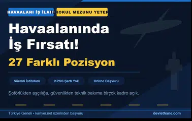 İlkokul Mezununa Kapı Açıldı — 27 Farklı Pozisyon Sizi Bekliyor