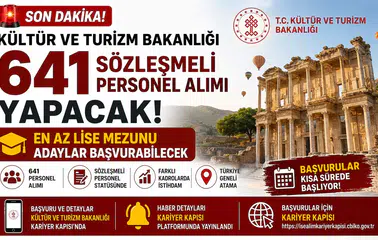 Kültür ve Turizm Bakanlığı 641 Sözleşmeli Personel Alımı Yapacak! En Az Lise Mezunu Adaylar Başvurabilecek