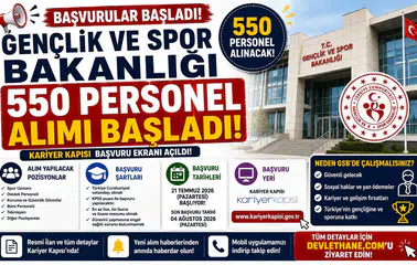 Gençlik ve Spor Bakanlığı 550 Personel Alımı Başladı! Kariyer Kapısı Başvuru Ekranı Açıldı