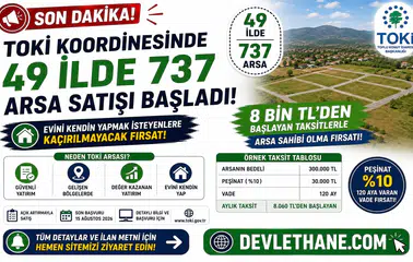 TOKİ Koordinesinde 49 İlde 737 Arsa Satışı Başladı! 8 Bin TL’den Başlayan Taksitlerle Evini Yapmak İsteyenlere Fırsat
