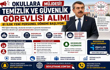Okullara Temizlik ve Güvenlik Görevlisi Alımı Müjdesi! 81 İlde Yeni Personel Dönemi Başlıyor