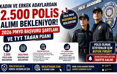 Kadın ve Erkek Adaylardan 2.500 Polis Alımı Bekleniyor! 2026 PMYO Başvuru Şartları ve TYT Taban Puanı