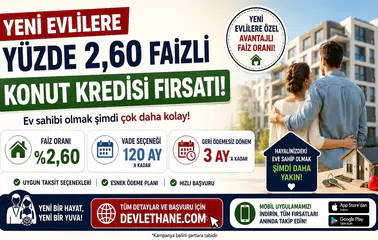 Yeni Evlilere Yüzde 2,60 Faizli Konut Kredisi Fırsatı! 120 Ay Vade ve 3 Ay Erteleme Seçeneği Açıklandı